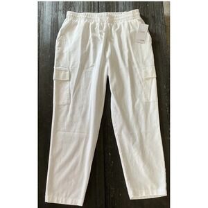 Ci Sono Pants Womens XL White Linen Blend Summer Beach Coastal